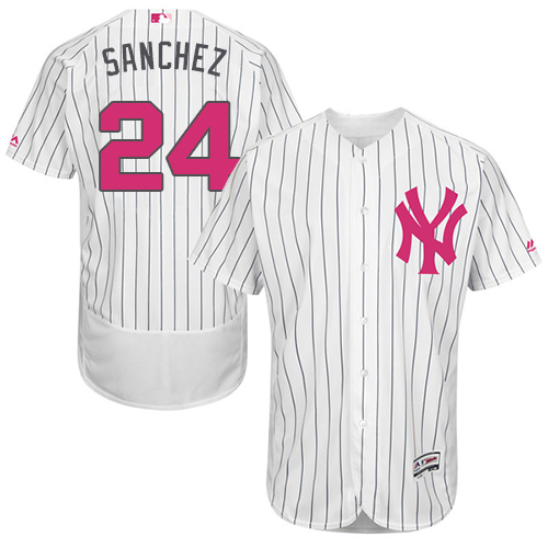 Yankees 24 Gary Sanchez White Mother's Day Flexbase Jersey