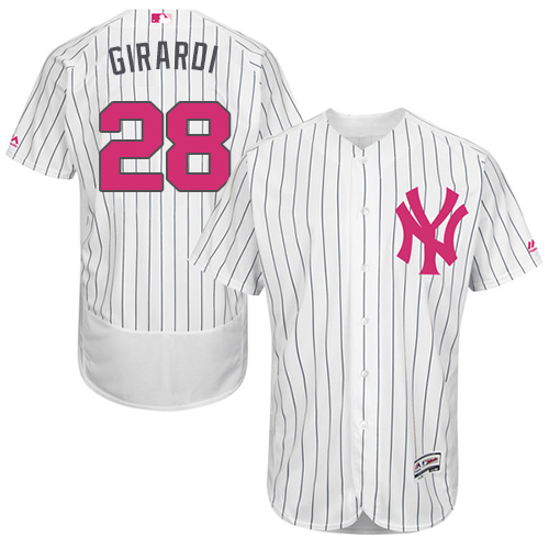 Yankees 28 Joe Girardi White Mother's Day Flexbase Jersey