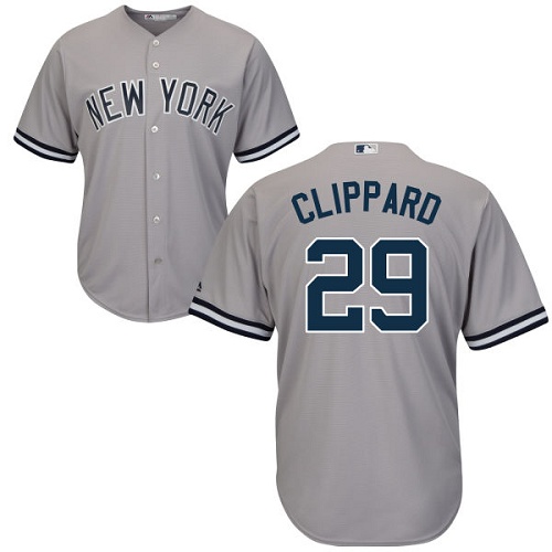 Yankees 29 Tyler Clippard Gray Cool Base Jersey