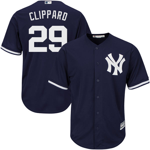 Yankees 29 Tyler Clippard Navy Cool Base Jersey