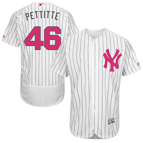 Yankees 46 Andy Pettiette White Mother's Day Flexbase Jersey