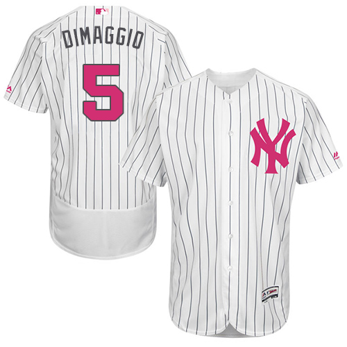 Yankees 5 Joe Dimaggio White Mother's Day Flexbase Jersey