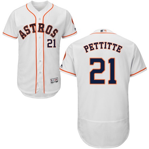 Astros 21 Andy Pettitte White Flexbase Jersey