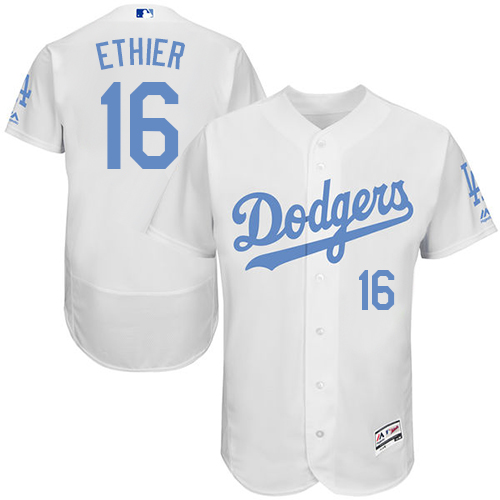 Dodgers 16 Andre Ethier White Father's Day Flexbase Jersey