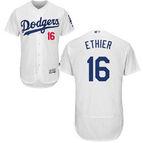 Dodgers 16 Andre Ethier White Flexbase Jersey