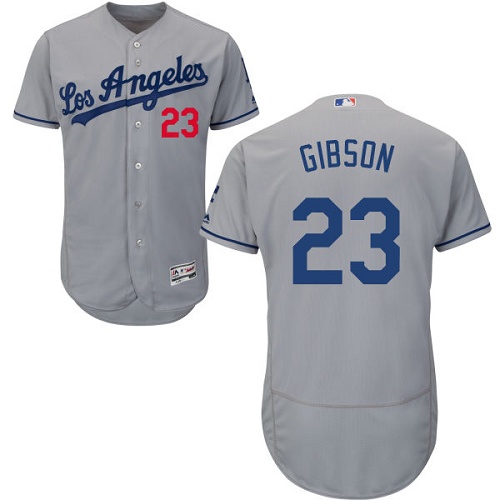 Dodgers 23 Kirk Gibson Gray Collection Player Flexbase Jersey