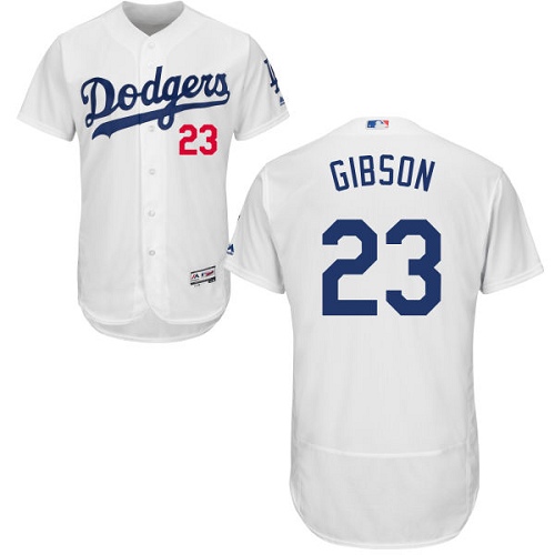 Dodgers 23 Kirk Gibson White Flexbase Jersey