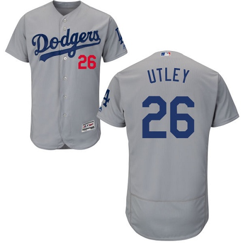 Dodgers 26 Chase Utley Gray Flexbase Jersey