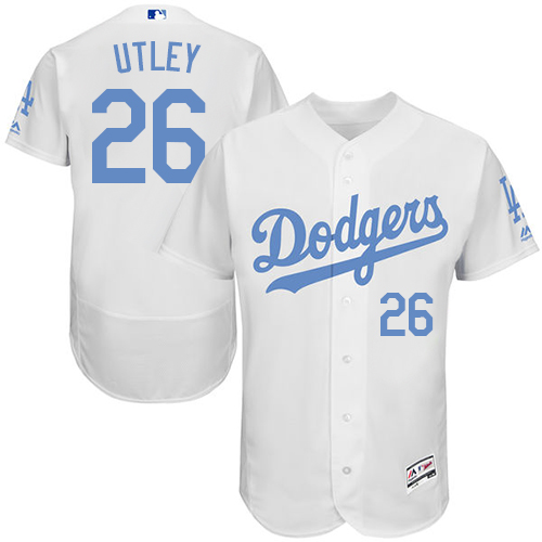 Dodgers 26 Chase Utley White Father's Day Flexbase Jersey