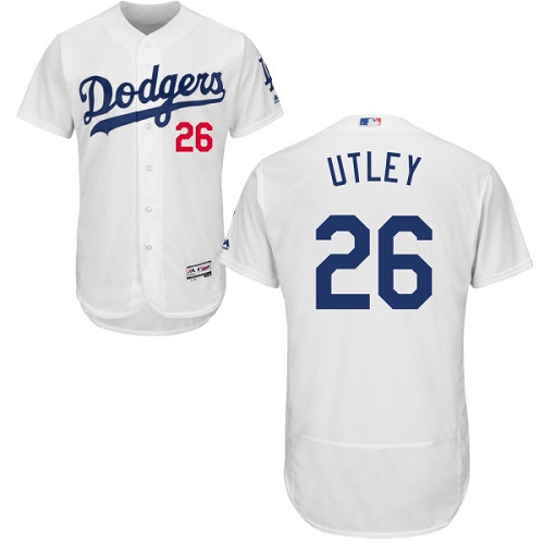 Dodgers 26 Chase Utley White Flexbase Jersey