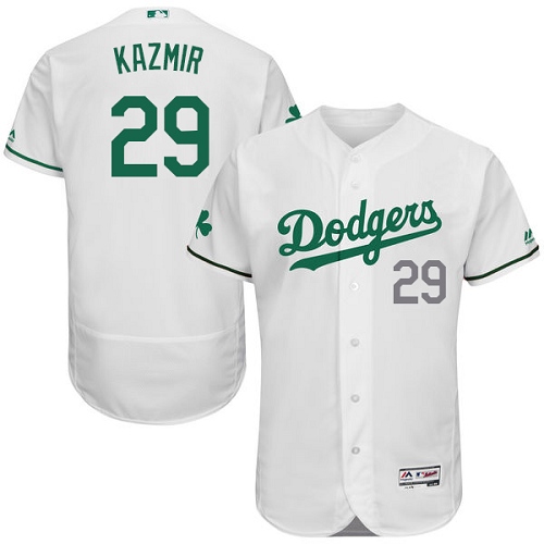 Dodgers 29 Scott Kazmir White St. Patrick's Day Flexbase Jerse