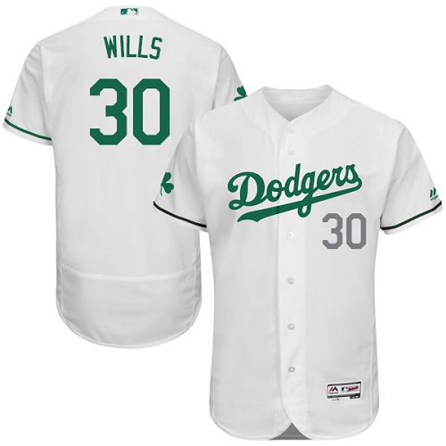 Dodgers 30 Maury Wills White St. Patrick's Day Flexbase Jerse Dodgers 30 Maury Wills White St. Patrick's Day Flexbase Jerse
