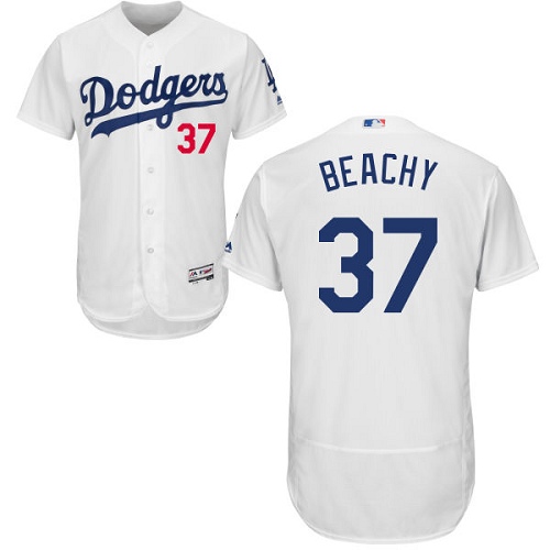 Dodgers 37 Brandon Beachy White Flexbase Jersey - Click Image to Close