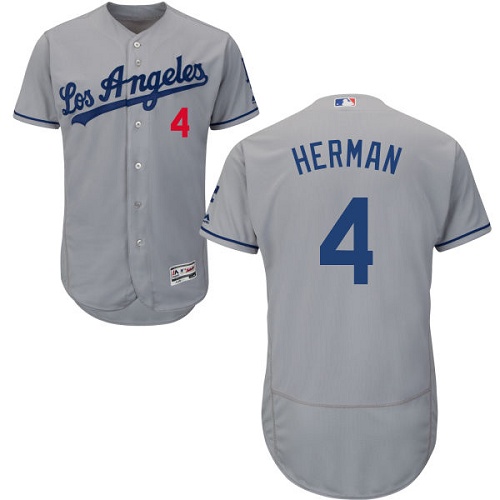 Dodgers 4 Babe Herman Gray Collection Player Flexbase Jersey