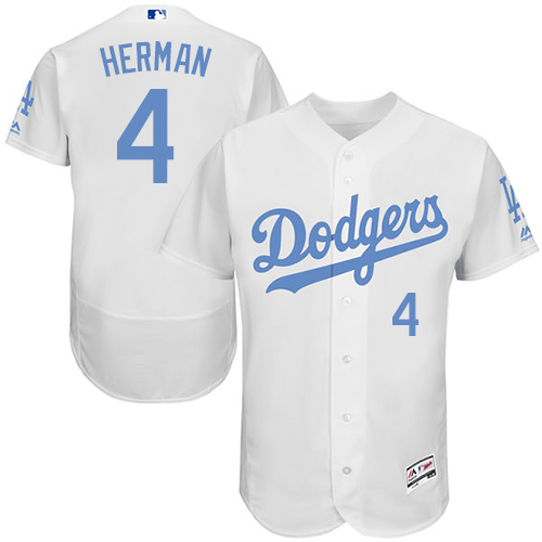 Dodgers 4 Babe Herman White Father's Day Flexbase Jersey