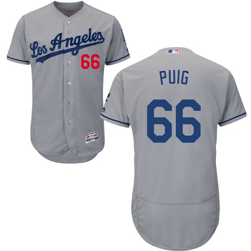 Dodgers 66 Yasiel Puig Gray Collection Player Flexbase Jersey