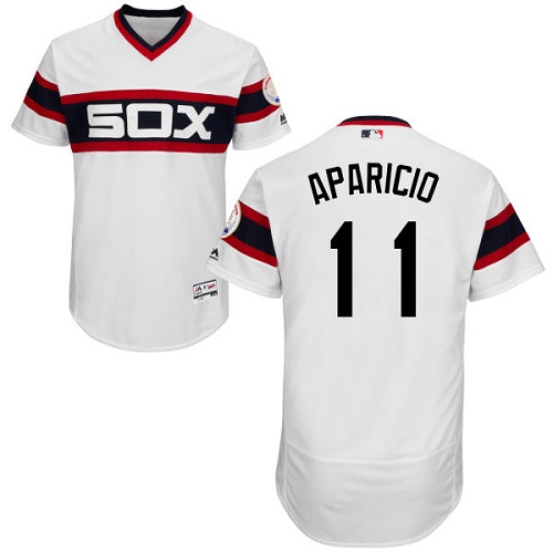 White Sox 11 Luis Aparicio White Cooperstown Collection Flexbase Jersey