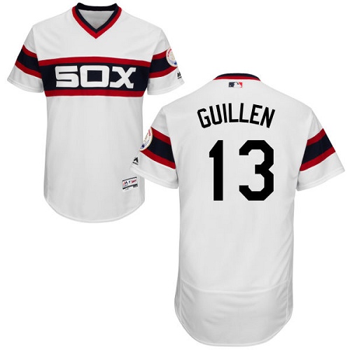 White Sox 13 Ozzie Guillen White Cooperstown Collection Flexbase Jersey