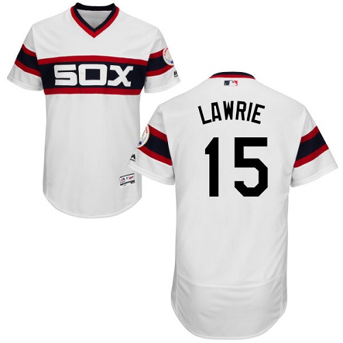 White Sox 15 Brett Lawrie White Cooperstown Collection Flexbase Jersey