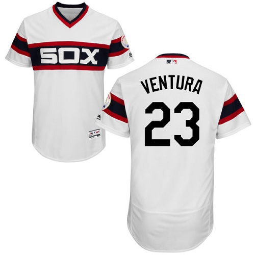 White Sox 23 Robin Ventura White Cooperstown Collection Flexbase Jersey