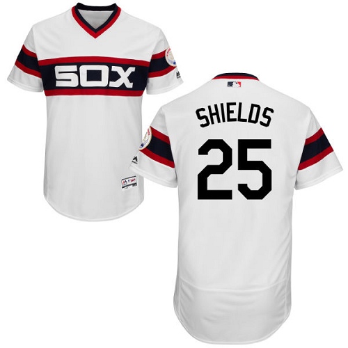 White Sox 25 James Shields White Cooperstown Collection Flexbase Jersey