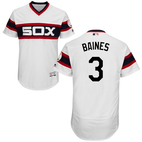 White Sox 3 Harold Baines White Cooperstown Collection Flexbase Jersey