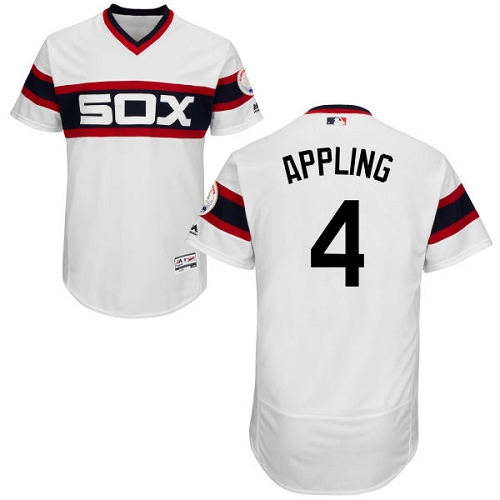 White Sox 4 Luke Appling White Cooperstown Collection Flexbase Jersey