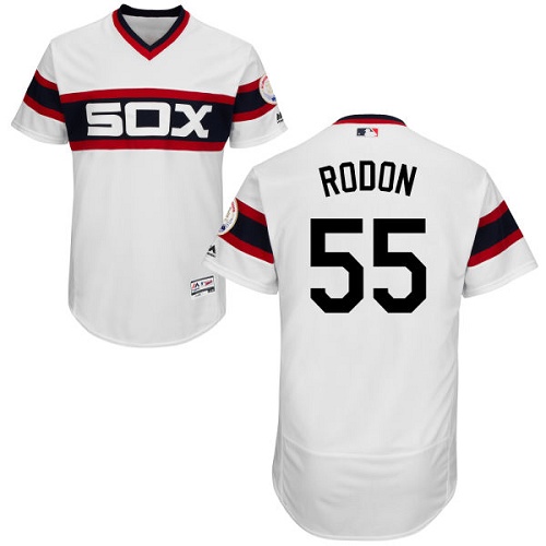 White Sox 55 Carlos Rodon White Cooperstown Collection Flexbase Jersey