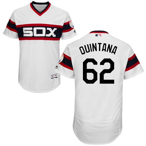 White Sox 62 Jose Quintana White Cooperstown Collection Flexbase Jersey