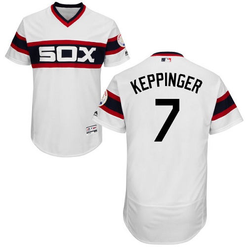 White Sox 7 Jeff Keppinger White Cooperstown Collection Flexbase Jersey