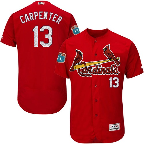 Cardinals 13 Matt Carpenter Red 2017 Spring Training Flexbase Jersey
