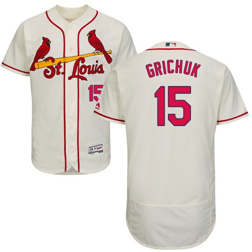 Cardinals 15 Randal Grichuk Cream Flexbase Jersey - Click Image to Close