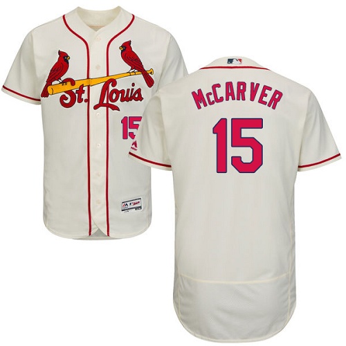 Cardinals 15 Tim McCarver Cream Flexbase Jersey