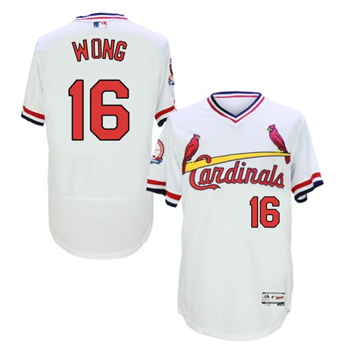 Cardinals 16 Kolten Wong White 1985 Throwback Flexbase Jersey