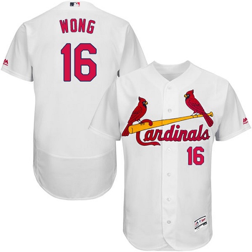 Cardinals 16 Kolten Wong White Flexbase Jersey - Click Image to Close