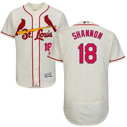 Cardinals 18 Mike Shannon Cream Flexbase Jersey