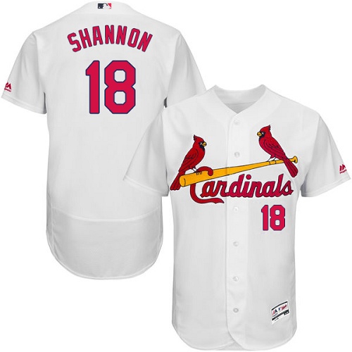 Cardinals 18 Mike Shannon White Flexbase Jersey