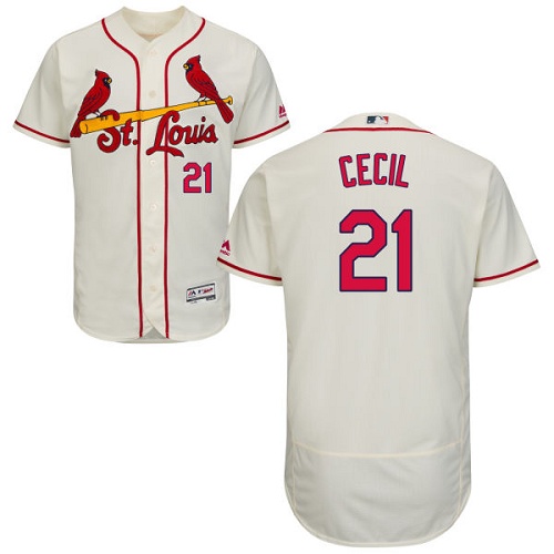 Cardinals 21 Brett Cecil Cream Flexbase Jersey