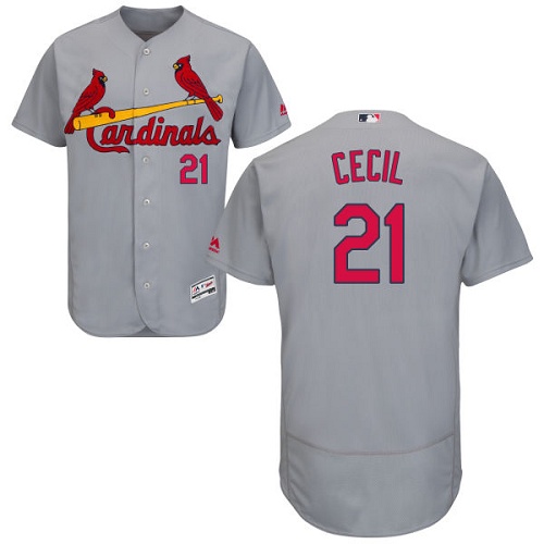 Cardinals 21 Brett Cecil Gray Flexbase Jersey