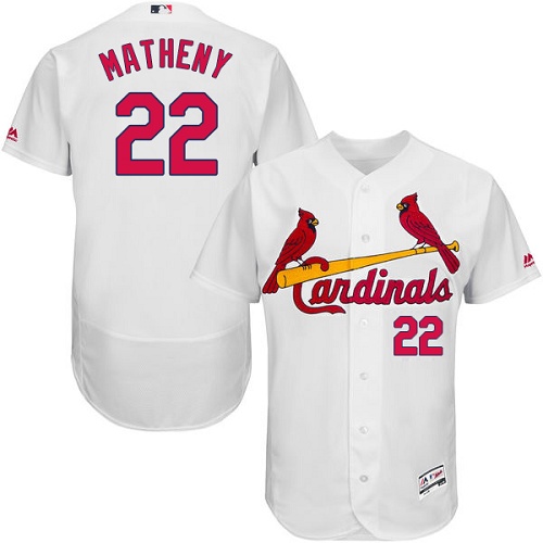 Cardinals 22 Mike Matheny White Flexbase Jersey - Click Image to Close