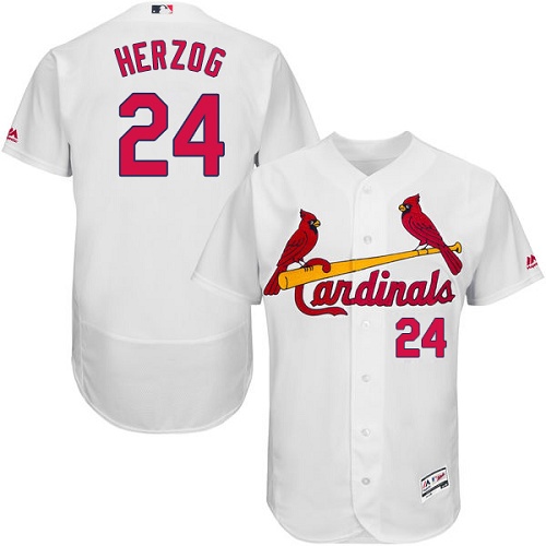 Cardinals 24 Whitey Herzog White Flexbase Jersey
