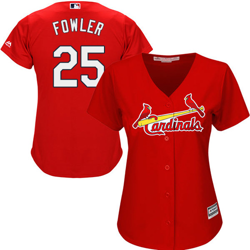 Cardinals 25 Dexter Fowler Red Women Cool Base Jersey