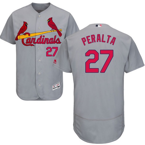 Cardinals 27 Jhonny Peralta Gray Flexbase Jersey