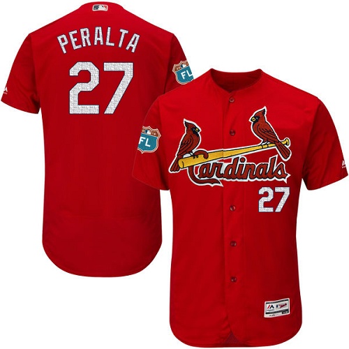 Cardinals 27 Jhonny Peralta Red 2017 Spring Training Flexbase Jersey