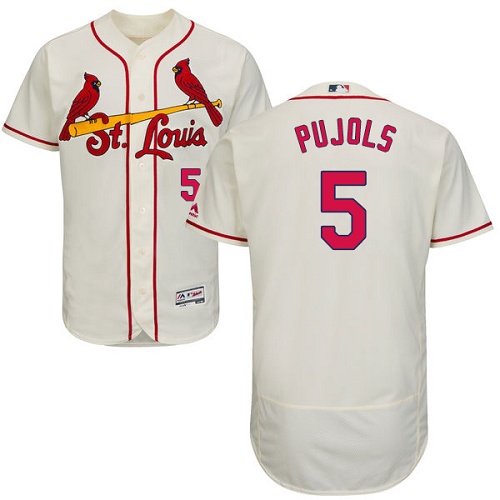 Cardinals 5 Albert Pujols Cream Flexbase Jersey