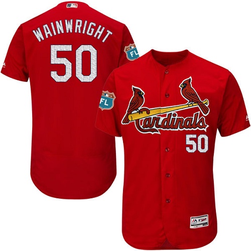 Cardinals 50 Adam Wainwright Red 2017 Spring Training Flexbase Jersey