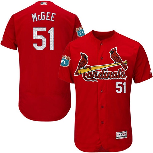 Cardinals 51 Willie McGee Red 2017 Spring Training Flexbase Jersey