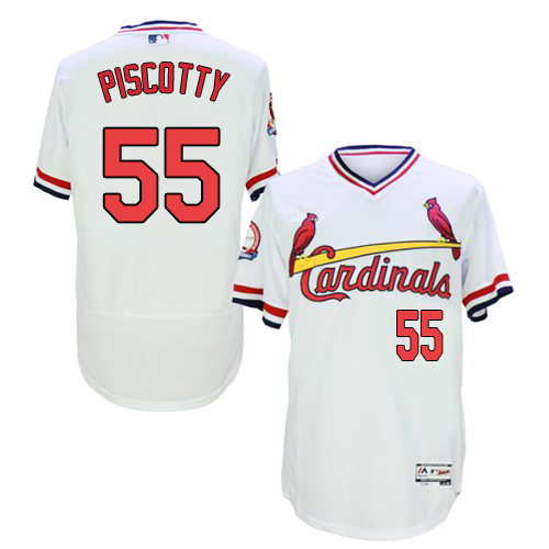 Cardinals 55 Stephen Piscotty White 1985 Throwback Flexbase Jersey