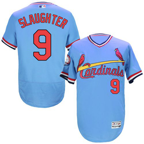 Cardinals 9 Enos Slaughter Light Blue Cooperstown Collection Flexbase Jersey