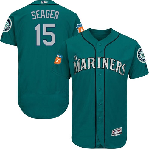 Mariners 15 Kyle Seager Green Flexbase Jersey